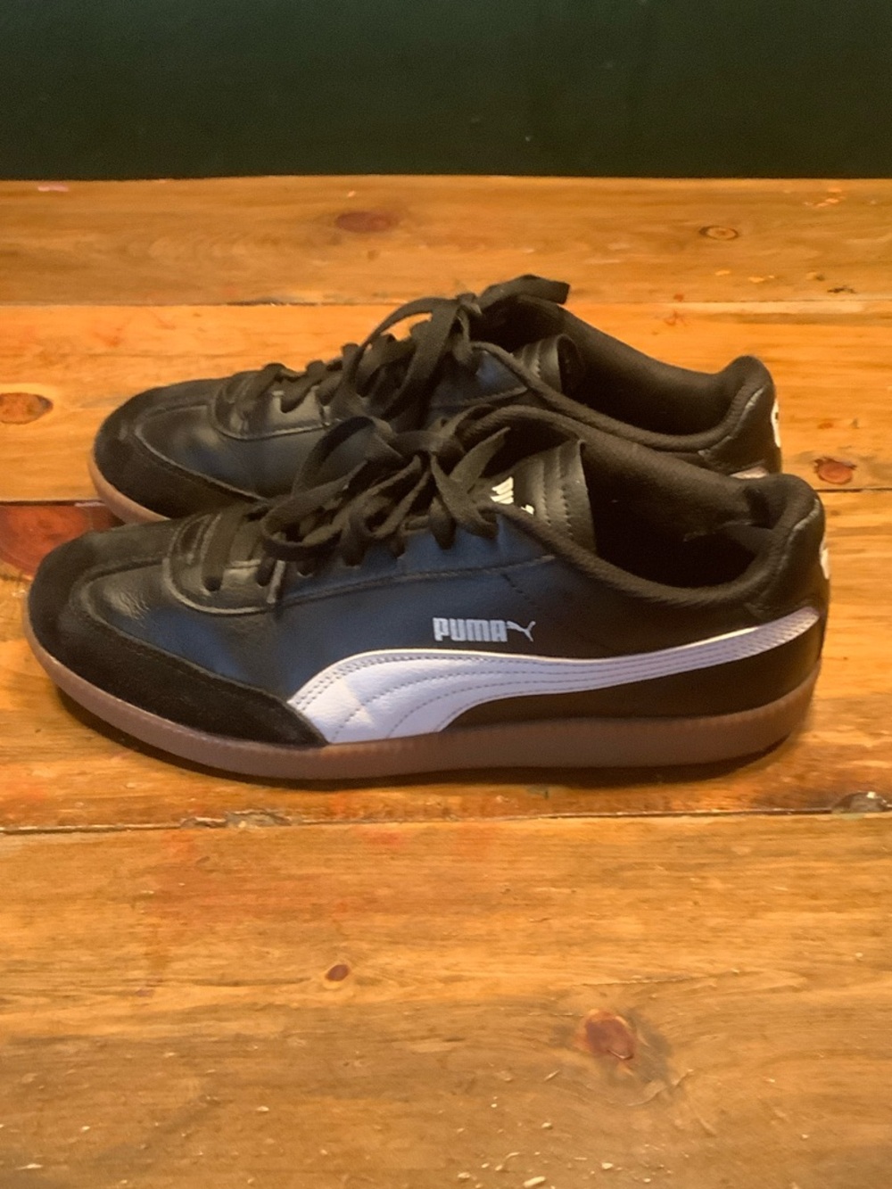 Puma Men's Black Sneakers with Gum Soles